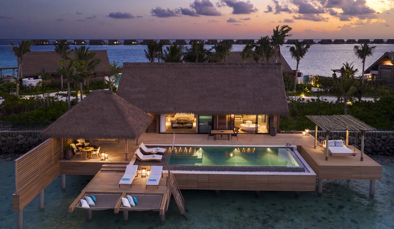 1. King Reef Villa_Twilight Aerial View